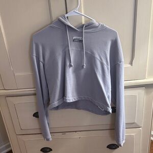 Adidas Women's Light Purple Cropped Hoodie